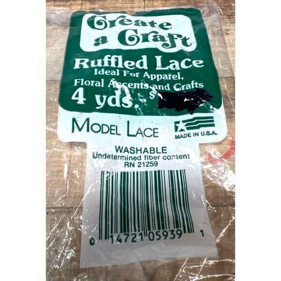 Create A Craft Ruffled Lace 4 Yds Blue Floral Accents & Crafts Washable - Picture 3 of 3